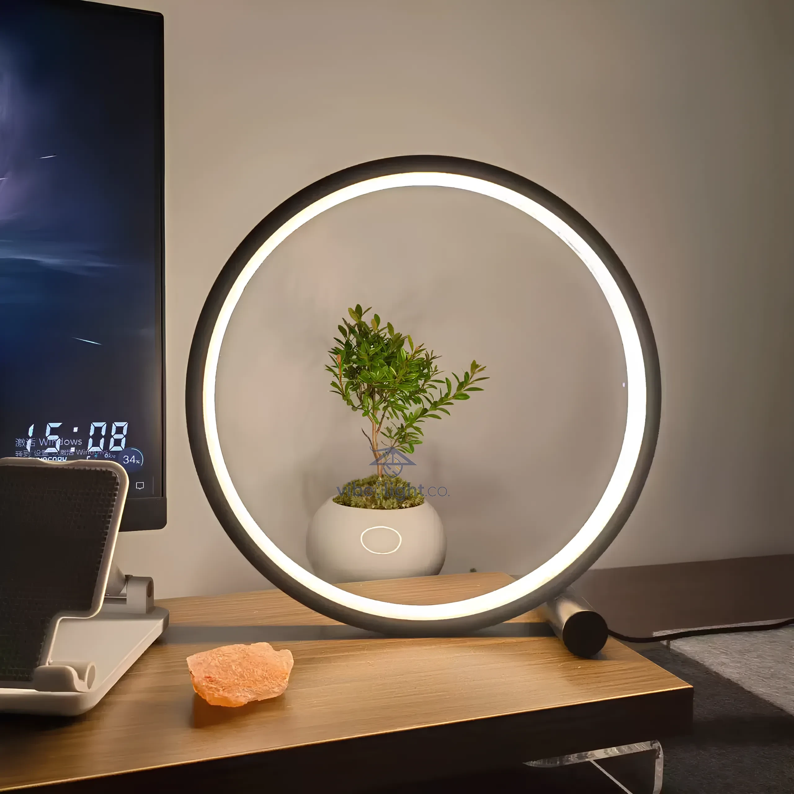 Halo Modern Minimalist Nightstand Lamp for Bedroom Ambient Lighting - Image 3