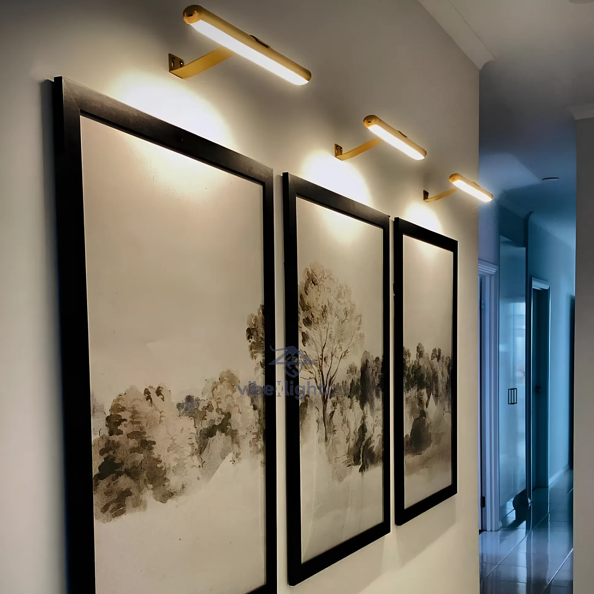 Cordless Battery Operated Modern Wall Art LED Light Fixture Decorative Lighting - Image 2