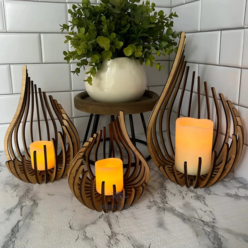 Glimmer Drop Elegant Candle Holder Decorative Home Accent Lighting Accessory