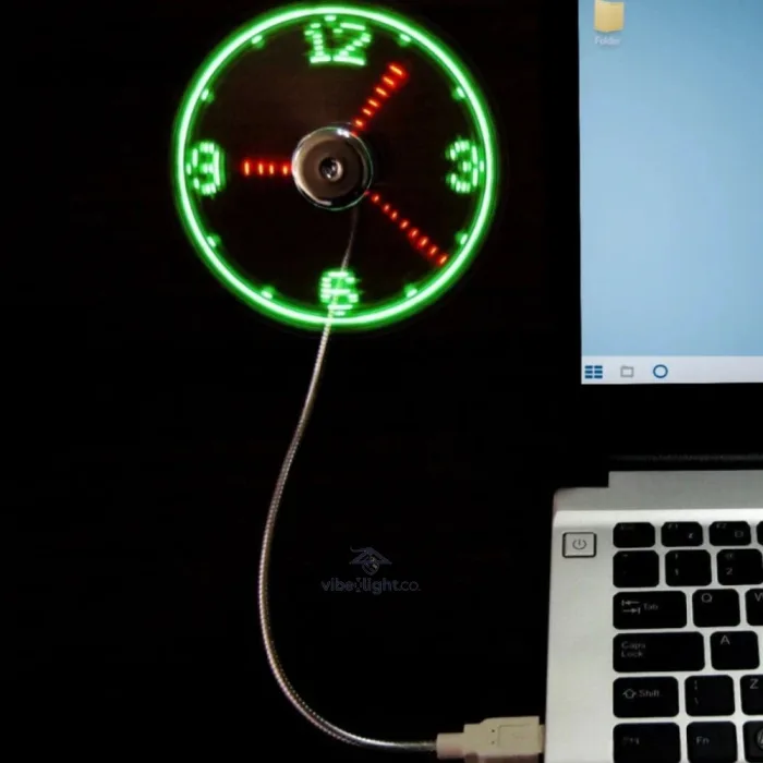 TimeGlow Ultra Quiet Desk Fan with Built In Clock Display for Bedroom ...