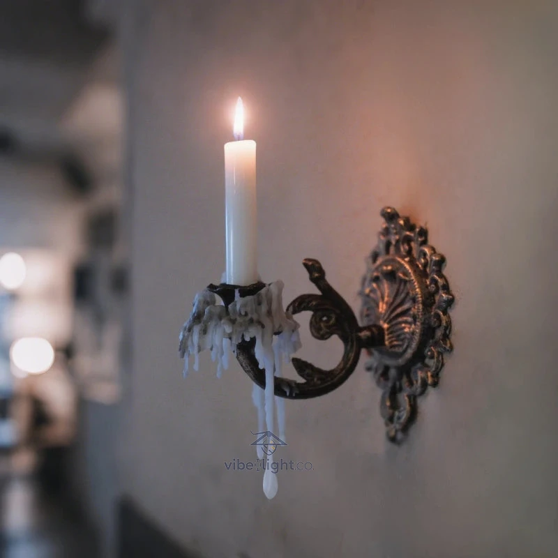 Regal Ember Elegant Wall Mounted Candle Holder Decorative Sconce Light Fixture - Image 11