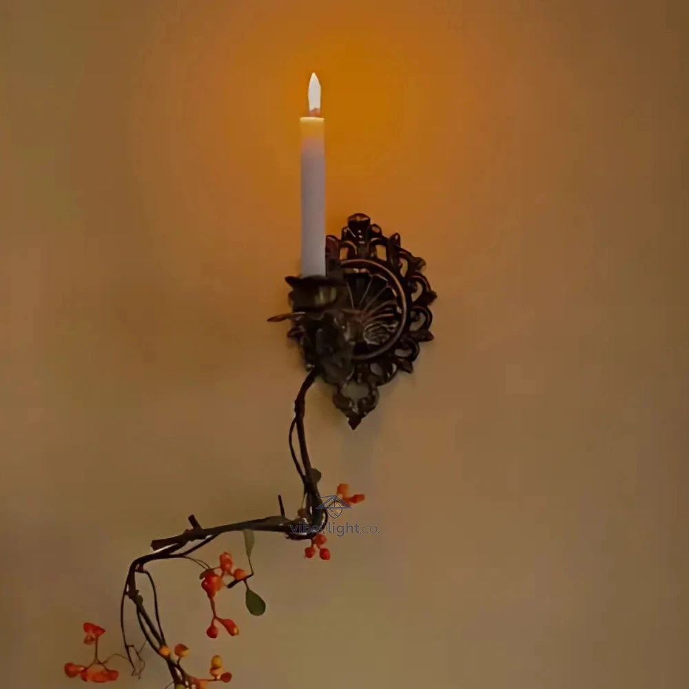 Regal Ember Elegant Wall Mounted Candle Holder Decorative Sconce Light Fixture - Image 2