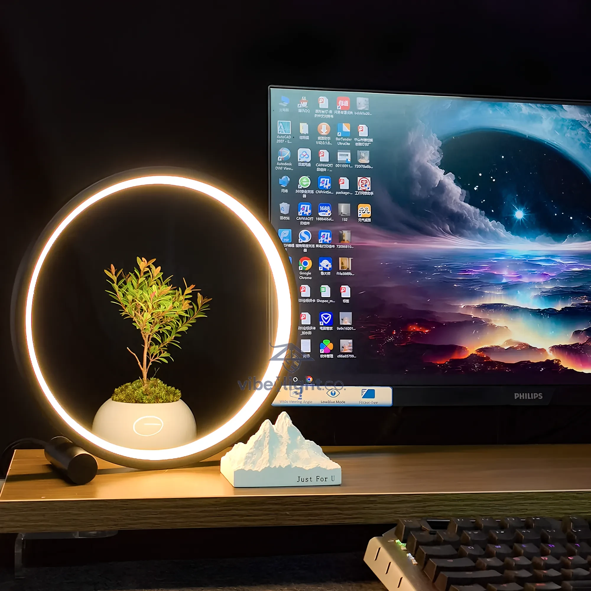 Halo Modern Minimalist Nightstand Lamp for Bedroom Ambient Lighting - Image 9