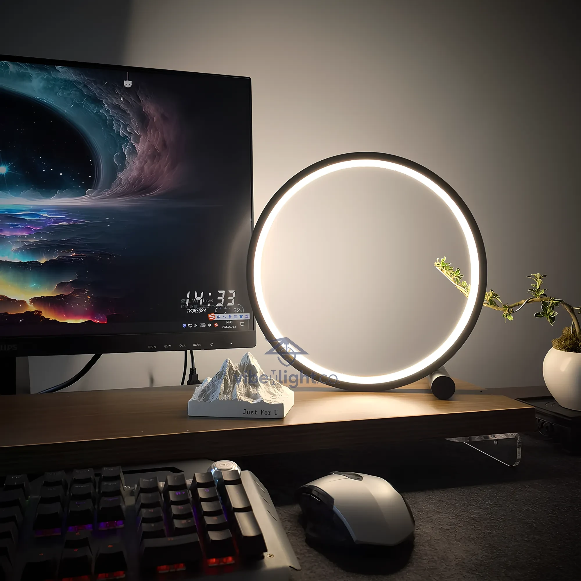 Halo Modern Minimalist Nightstand Lamp for Bedroom Ambient Lighting - Image 4