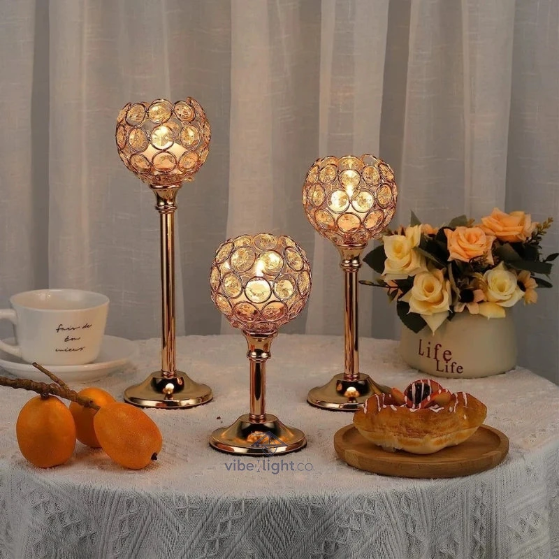 Crystal Glow Elegant Decorative Candle Holder for Home and Garden Lighting Decor - Image 2