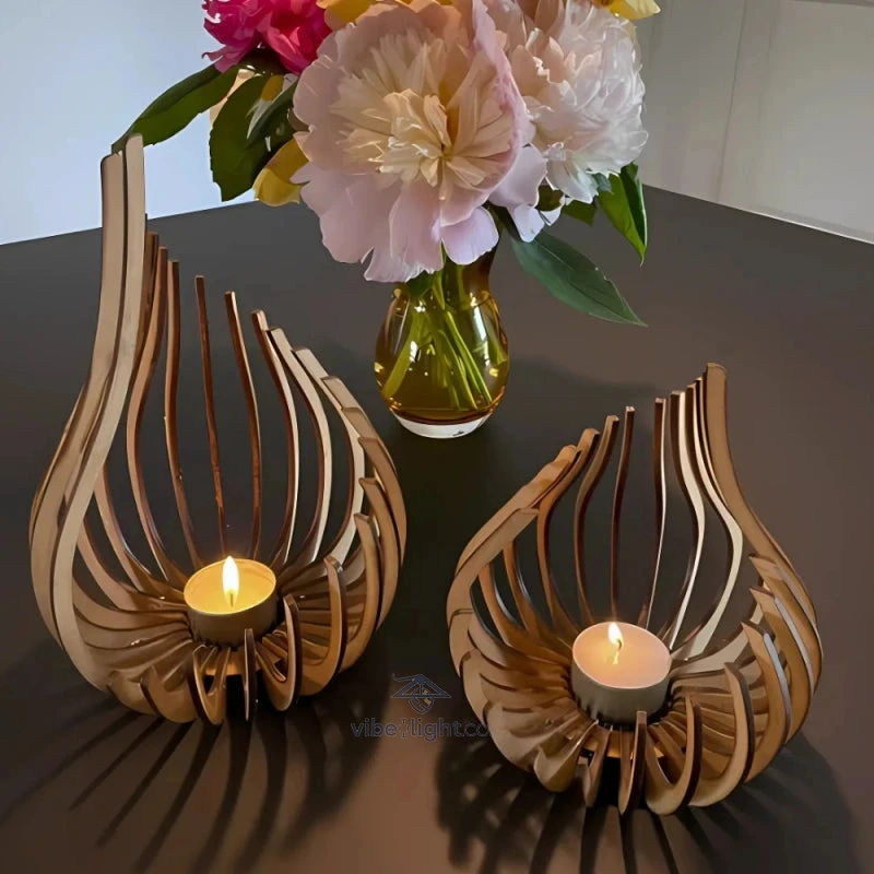Glimmer Drop Elegant Candle Holder Decorative Home Accent Lighting Accessory - Image 2