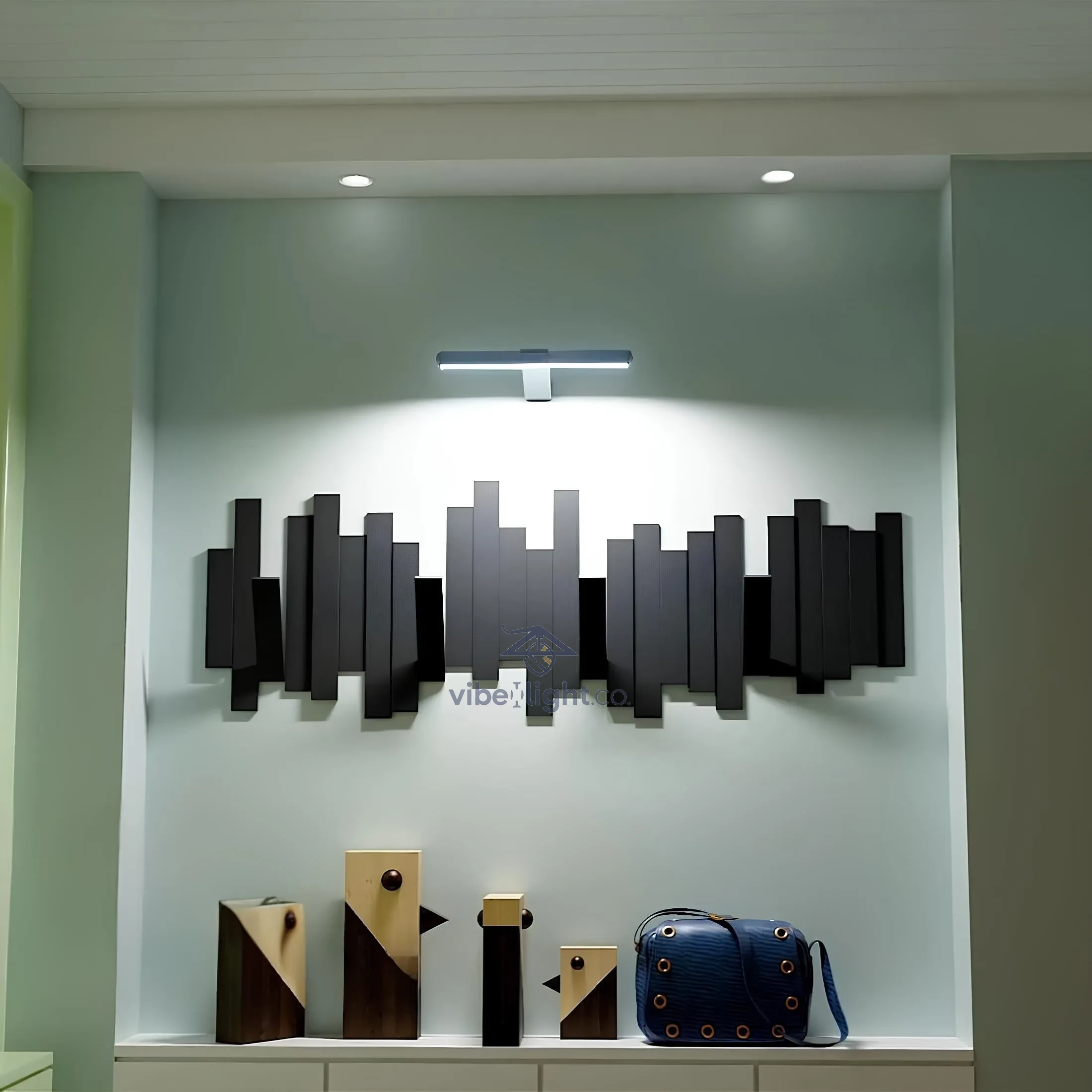 Cordless Battery Operated Modern Wall Art LED Light Fixture Decorative Lighting - Image 10
