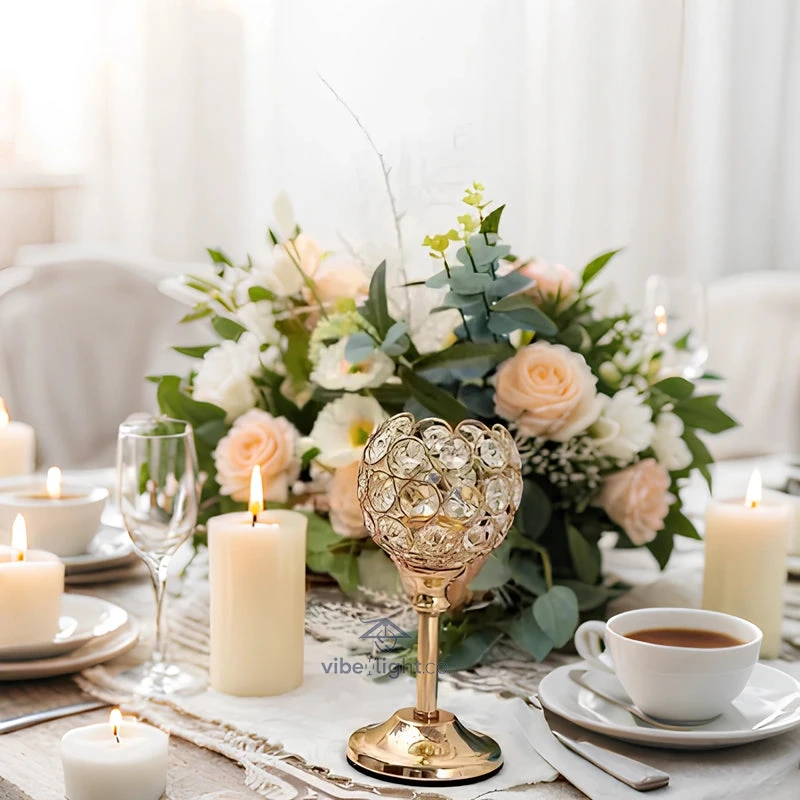 Crystal Glow Elegant Decorative Candle Holder for Home and Garden Lighting Decor