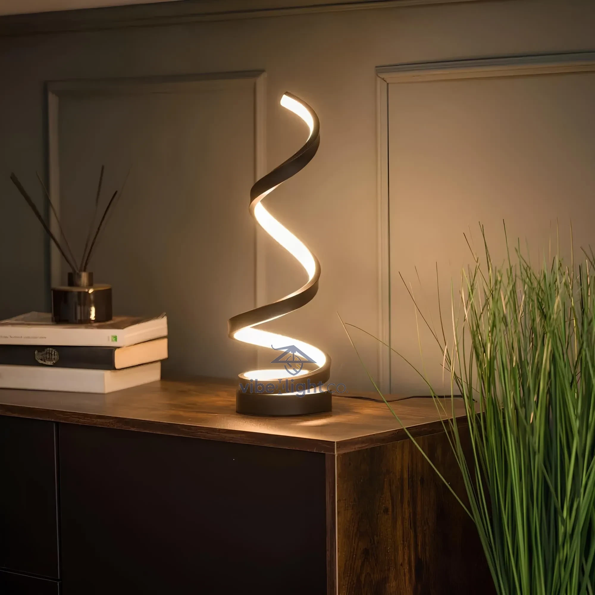 Modern Spiral Design LED Table Lamp with Adjustable Brightness Lighting Fixture - Image 2