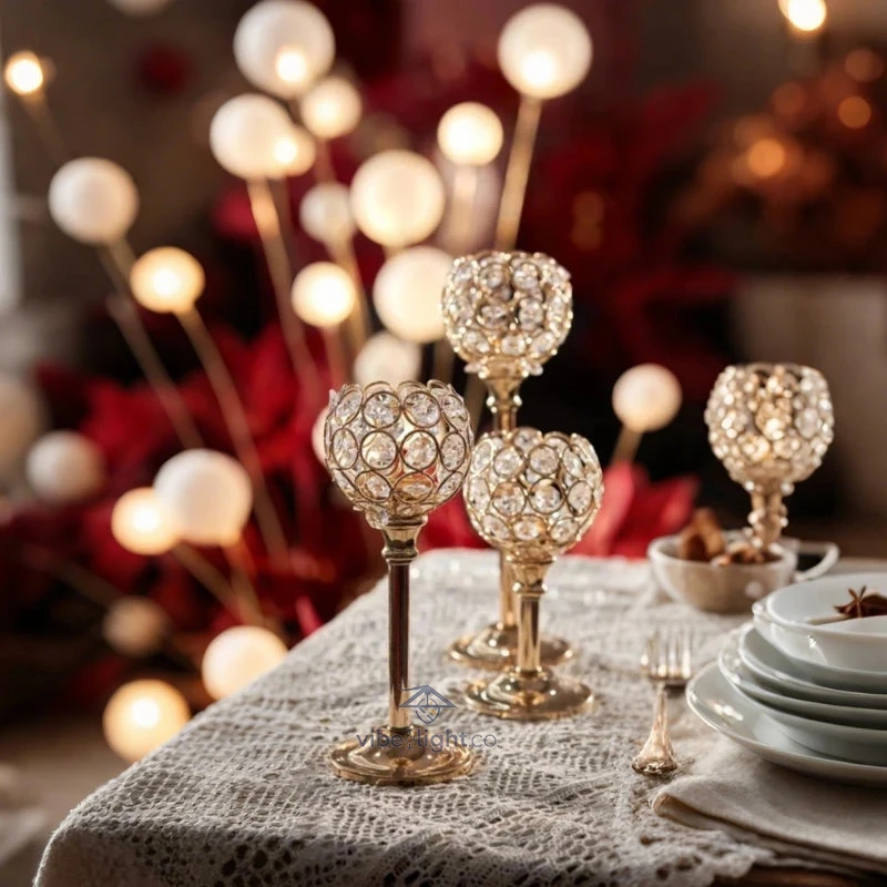 Crystal Glow Elegant Decorative Candle Holder for Home and Garden Lighting Decor - Image 3