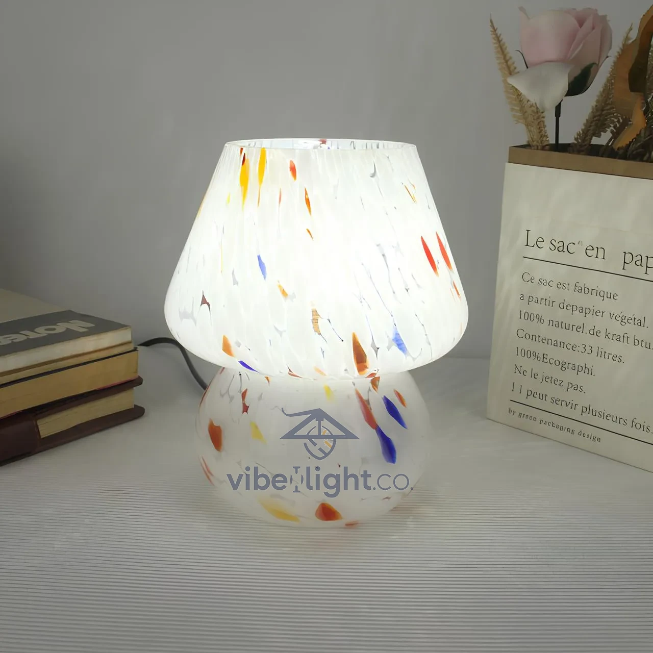 Verra Hand Blown Glass Decorative Table Lamp Light Fixture - Image 20