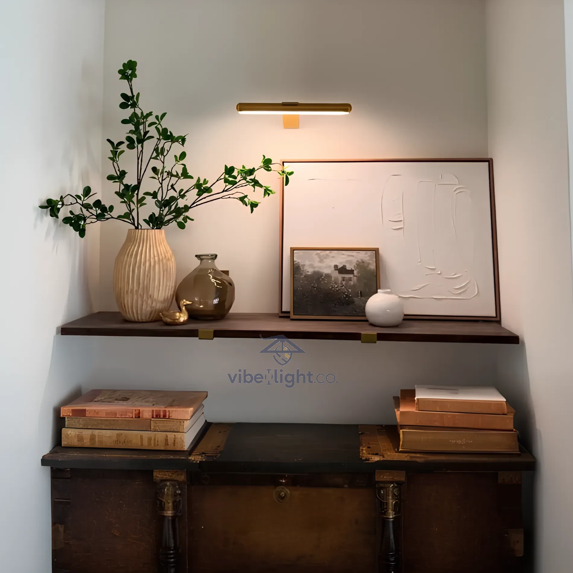 Cordless Battery Operated Modern Wall Art LED Light Fixture Decorative Lighting - Image 12