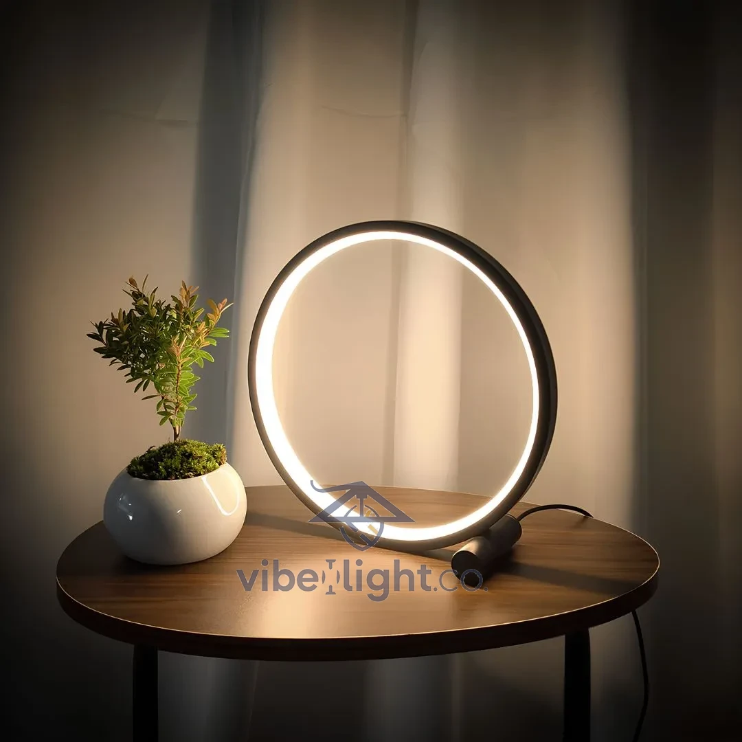 Halo Modern Minimalist Nightstand Lamp for Bedroom Ambient Lighting