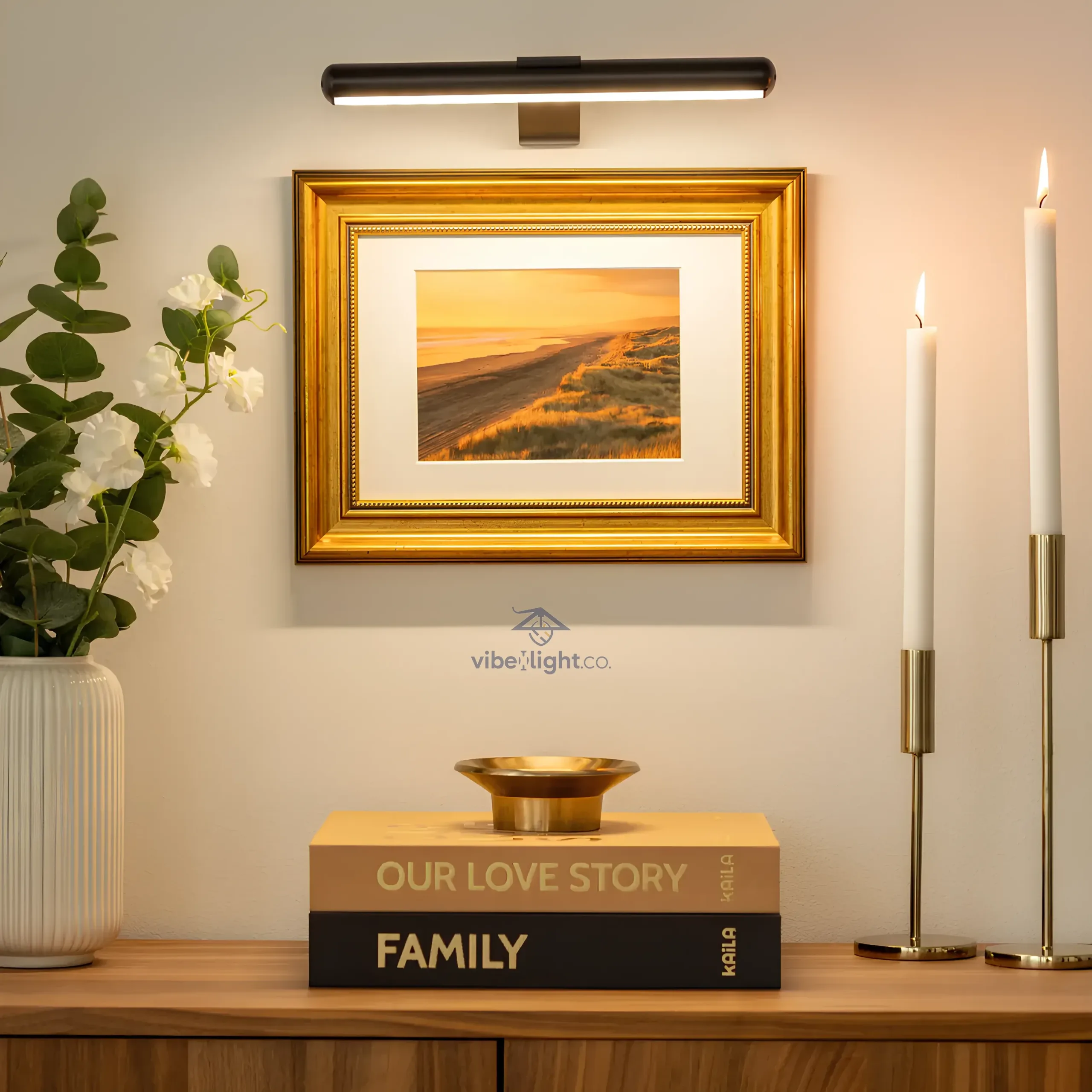 Cordless Battery Operated Modern Wall Art LED Light Fixture Decorative Lighting - Image 13