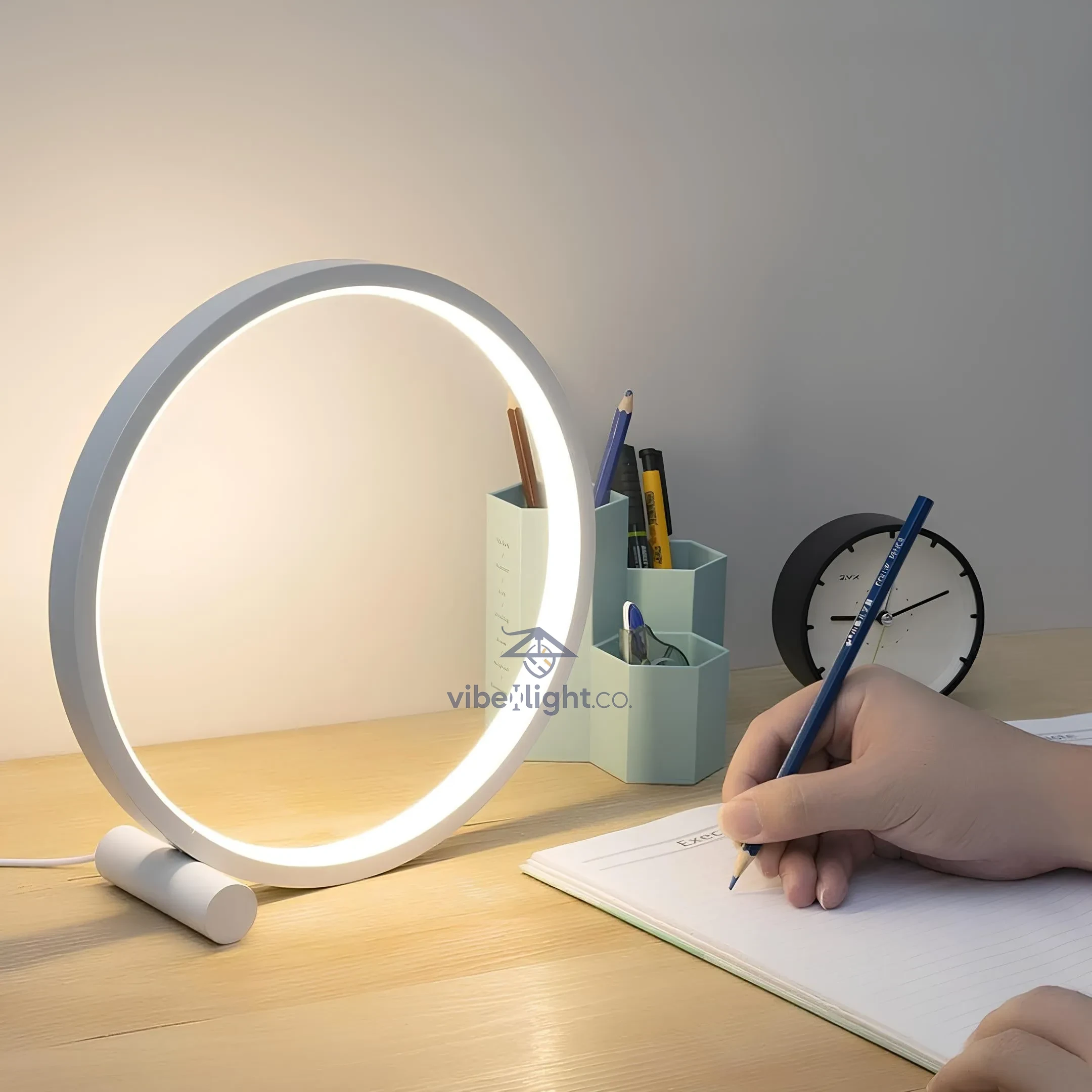 Halo Modern Minimalist Nightstand Lamp for Bedroom Ambient Lighting - Image 10