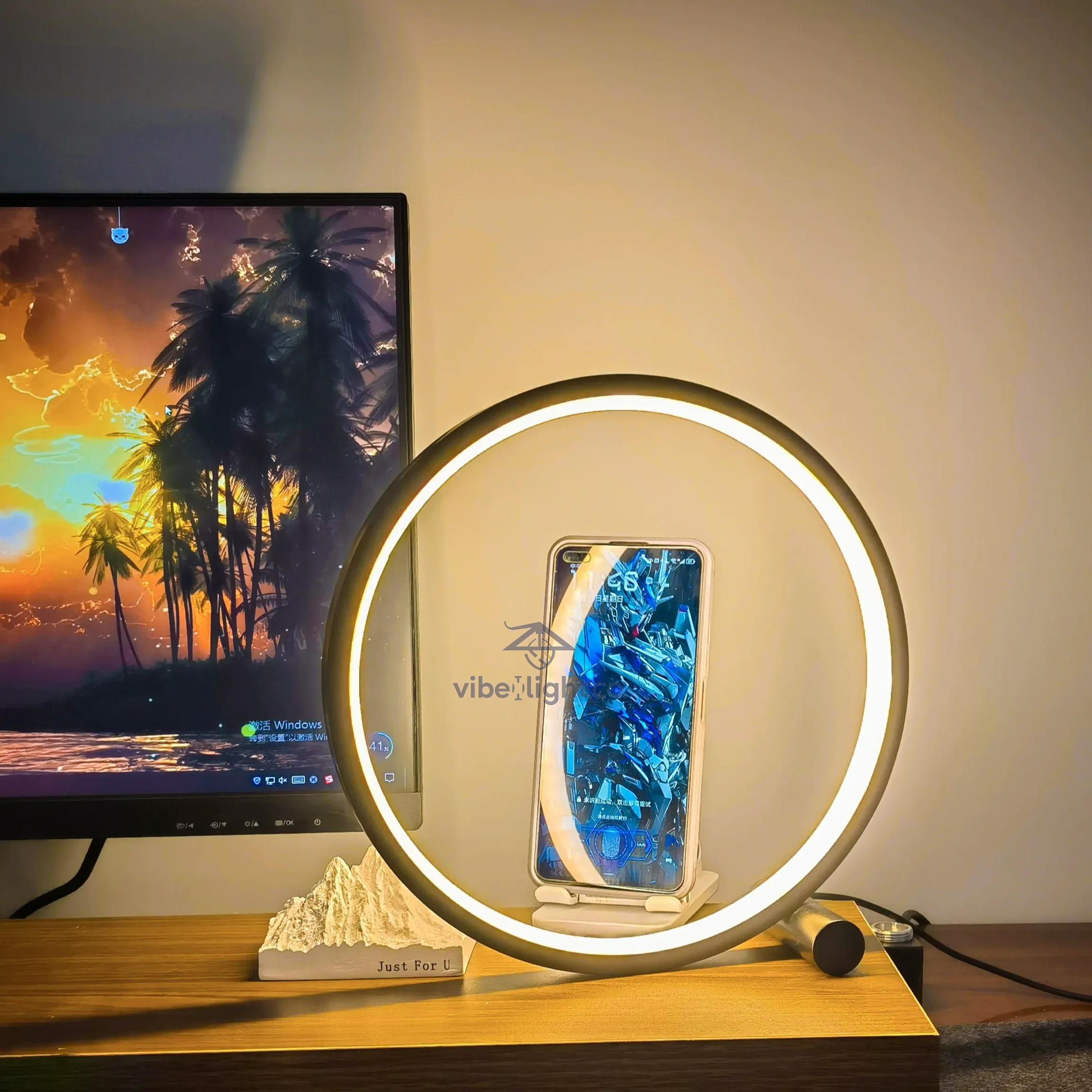 Halo Modern Minimalist Nightstand Lamp for Bedroom Ambient Lighting - Image 11