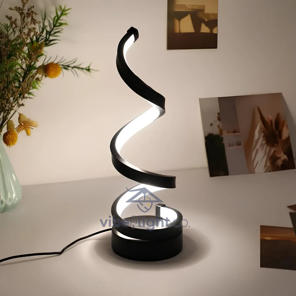 Modern Spiral Design LED Table Lamp with Adjustable Brightness Lighting Fixture - Image 5