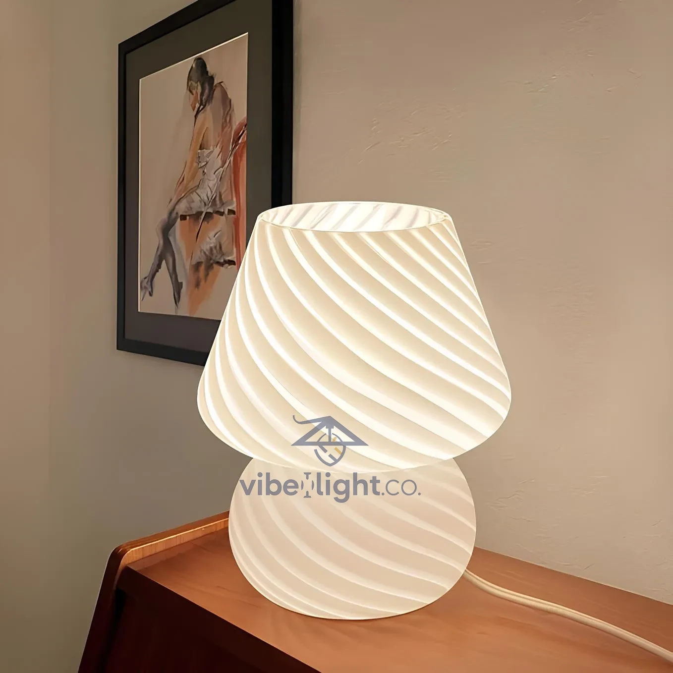 Verra Hand Blown Glass Decorative Table Lamp Light Fixture - Image 15