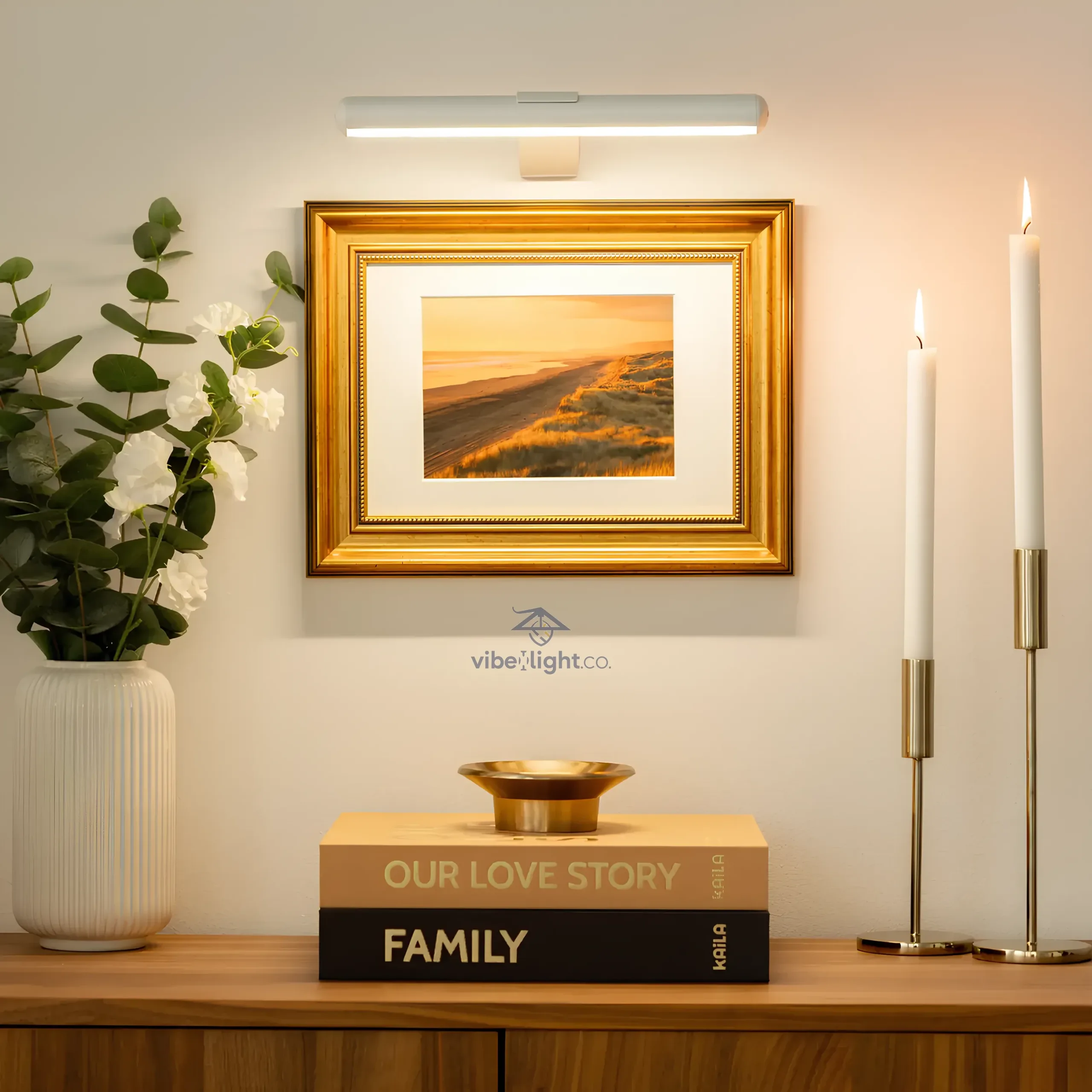 Cordless Battery Operated Modern Wall Art LED Light Fixture Decorative Lighting - Image 15