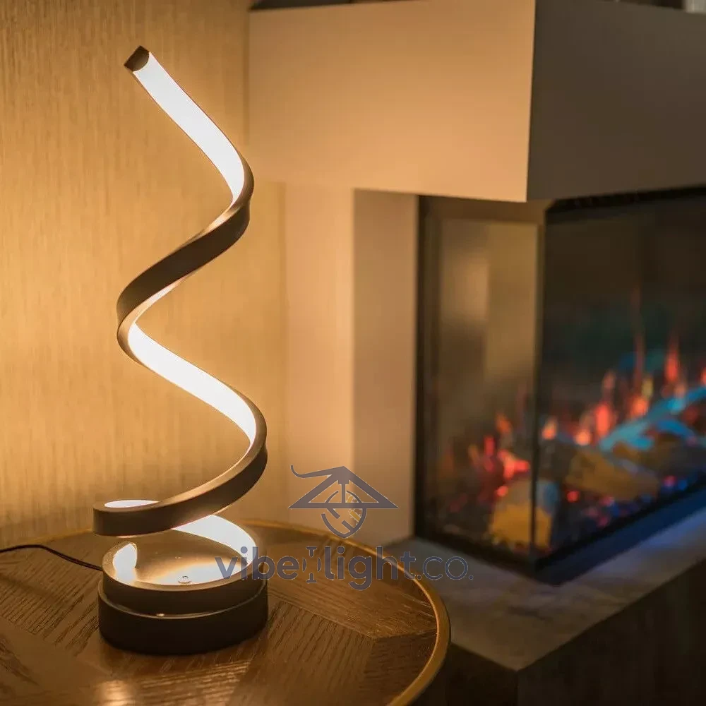 Modern Spiral Design LED Table Lamp with Adjustable Brightness Lighting Fixture - Image 8